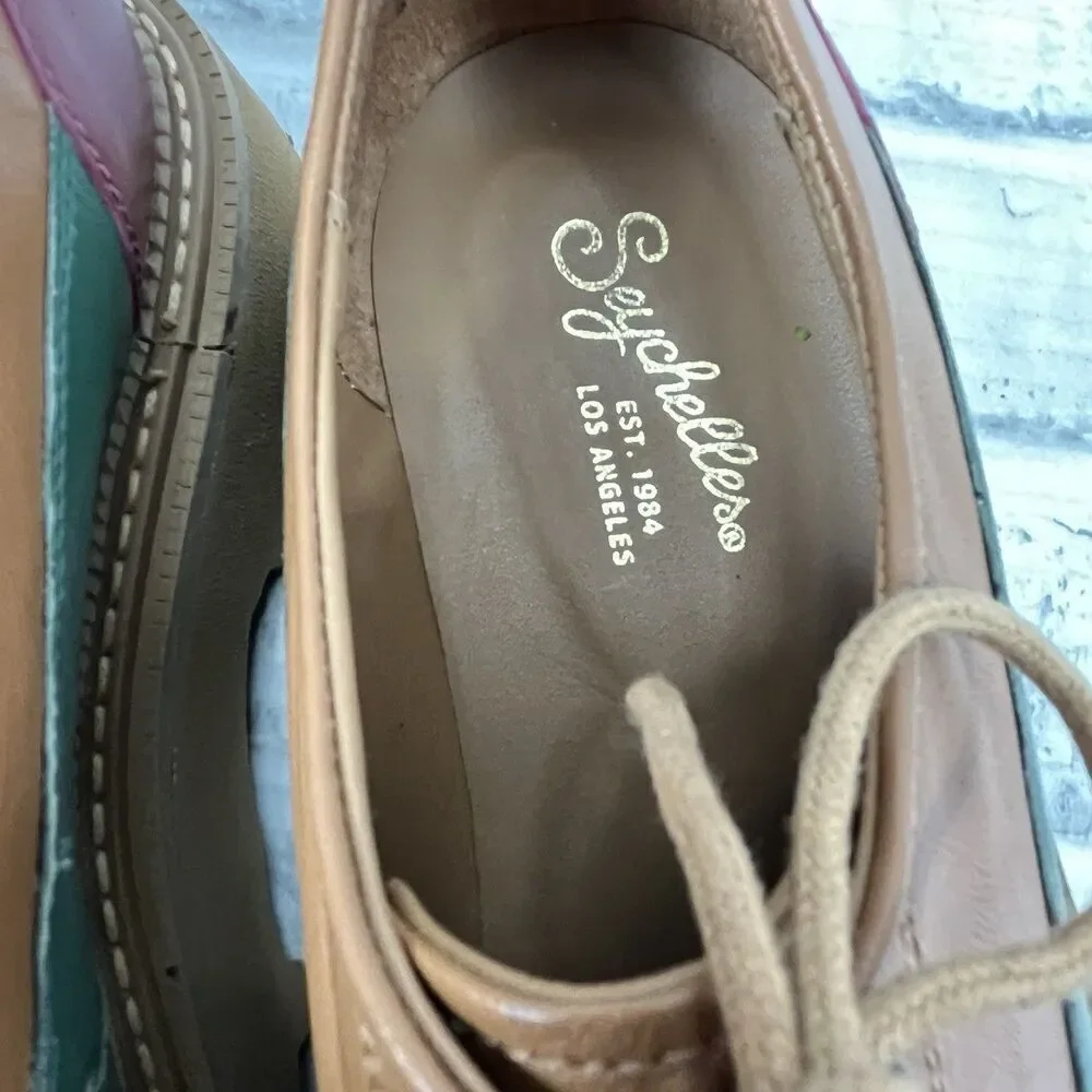 Seychelles for Free People Aspen Women's Size 9 Leather Color Block Lug Loafers